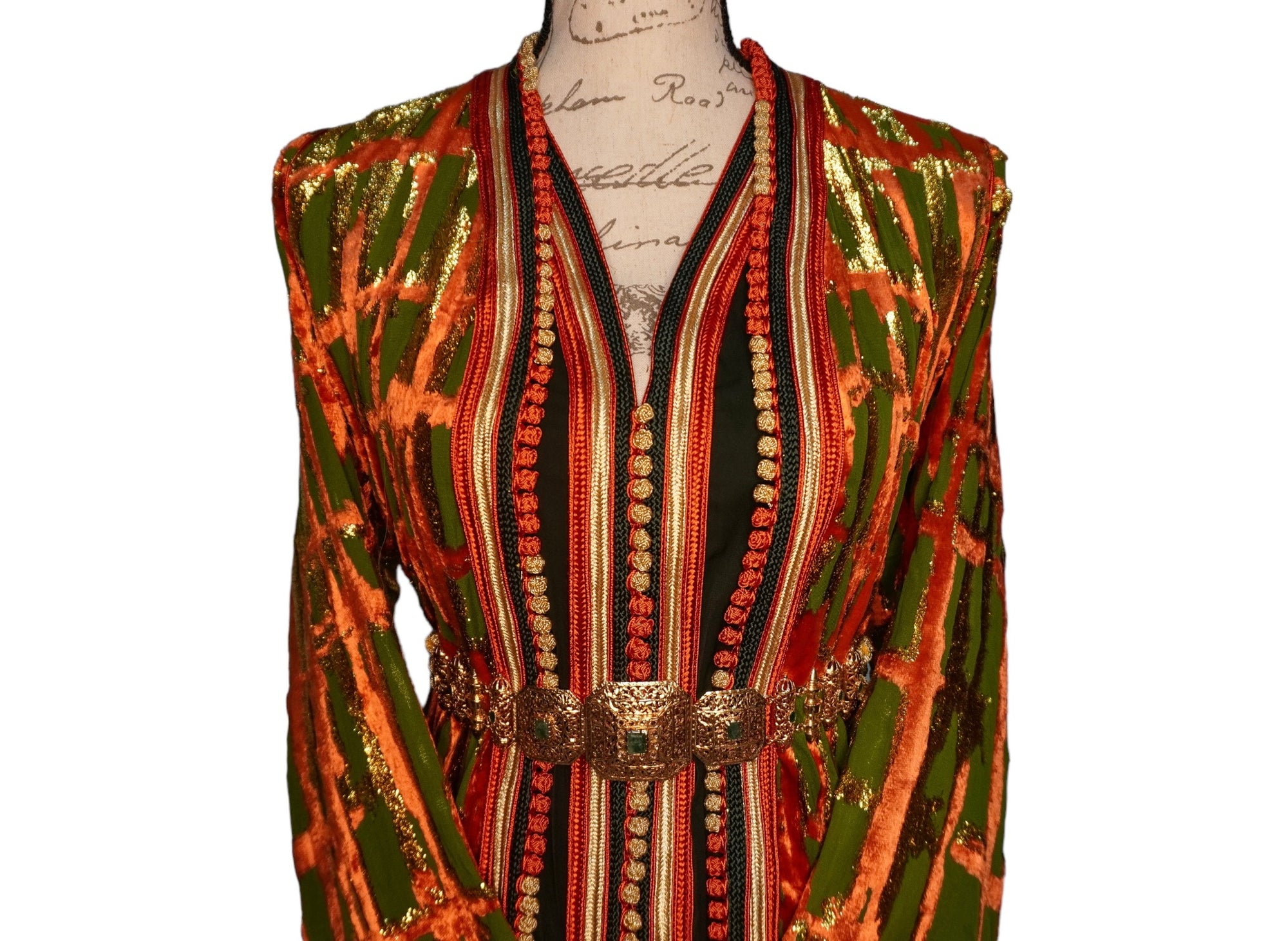 Orange Green Tlija Caftan