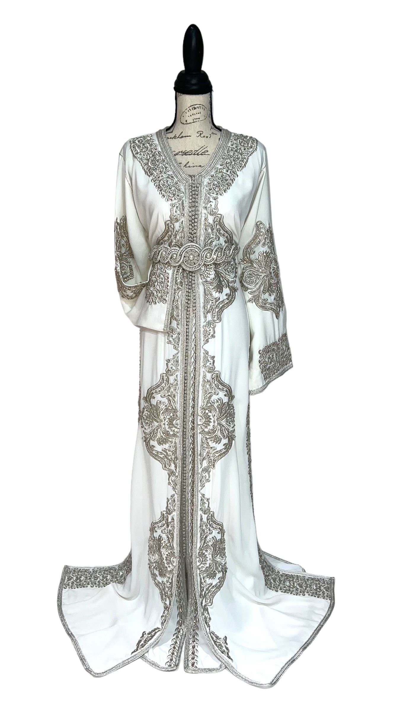 Dazzling Silver Bridal Caftan