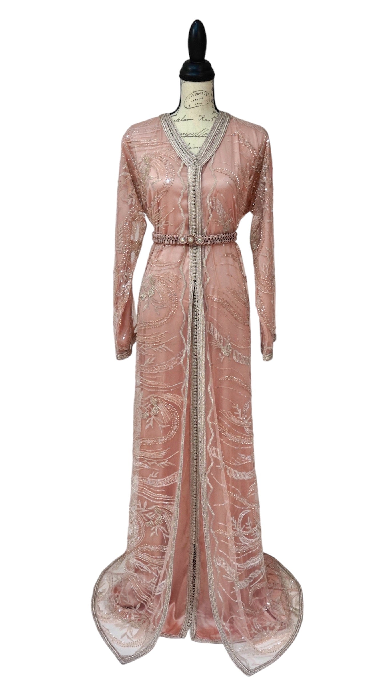 Blush Rose Gold Elegance Caftan