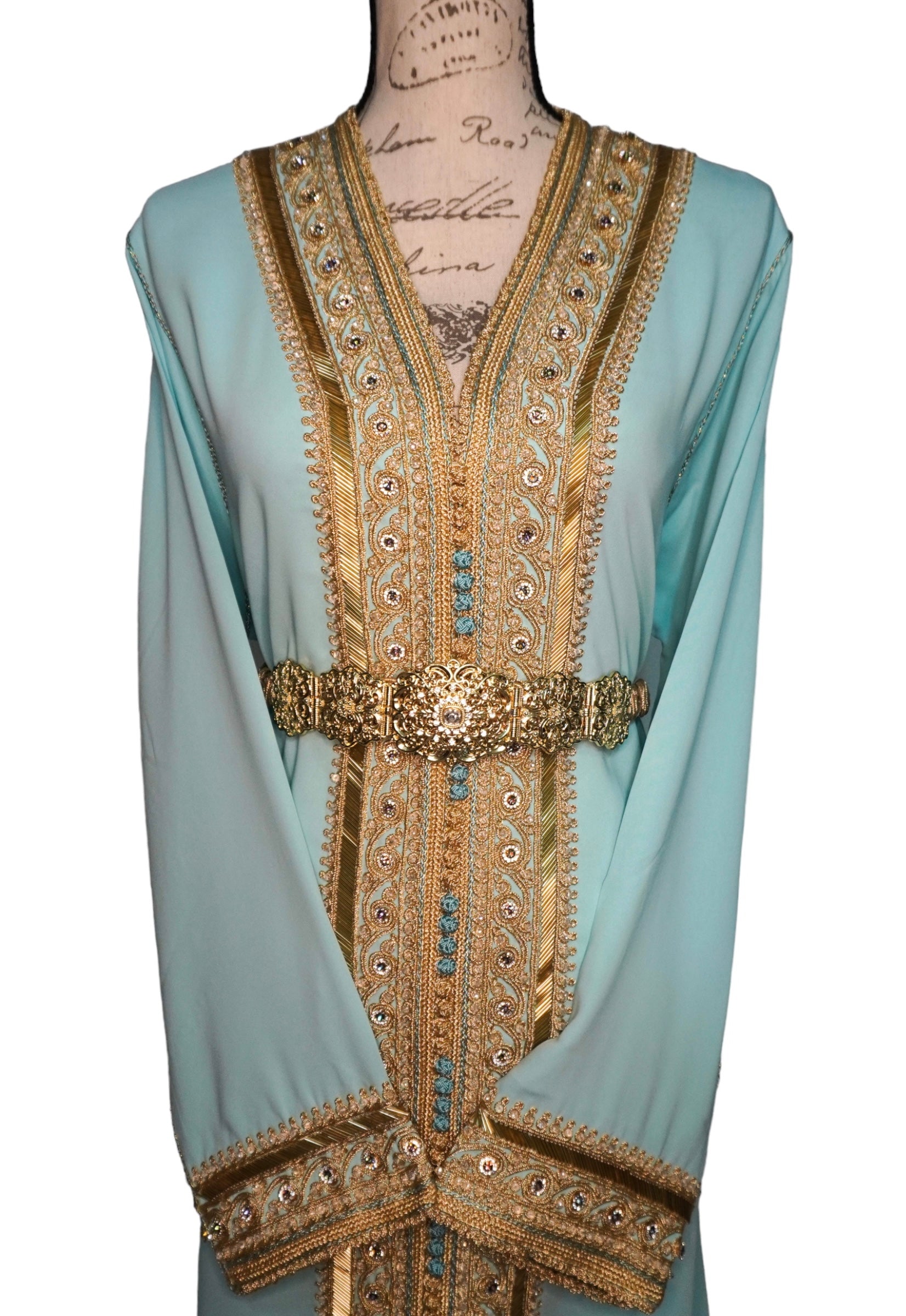 Mint Crepe Caftan