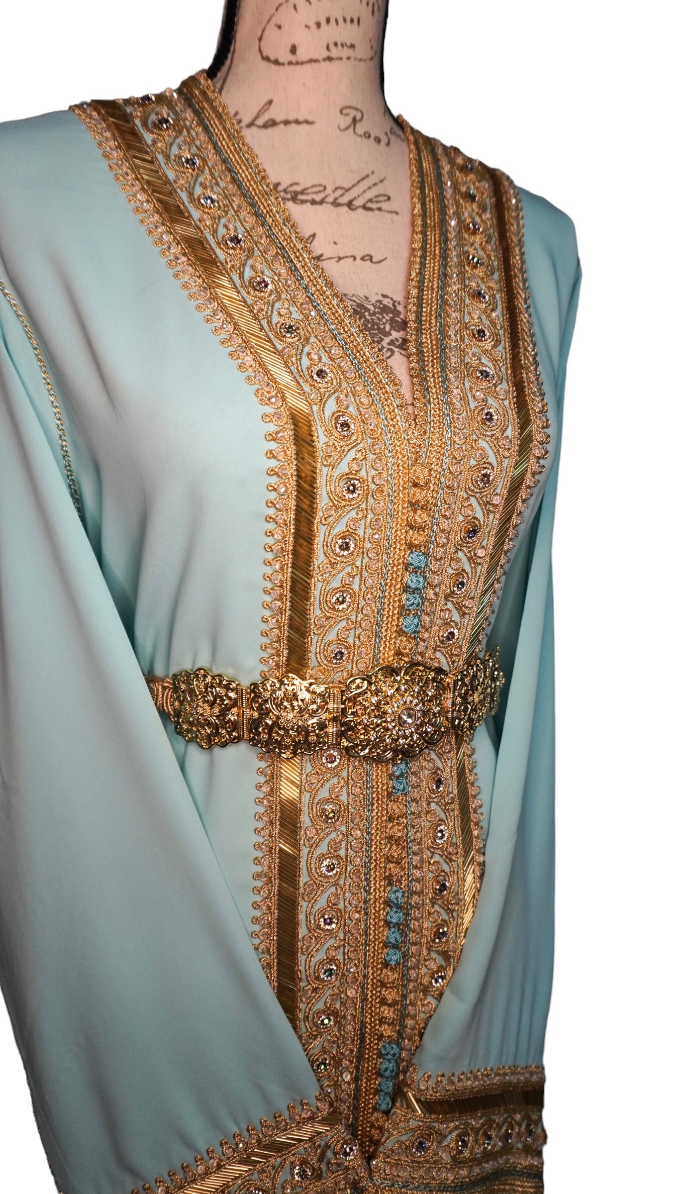 Mint Crepe Caftan