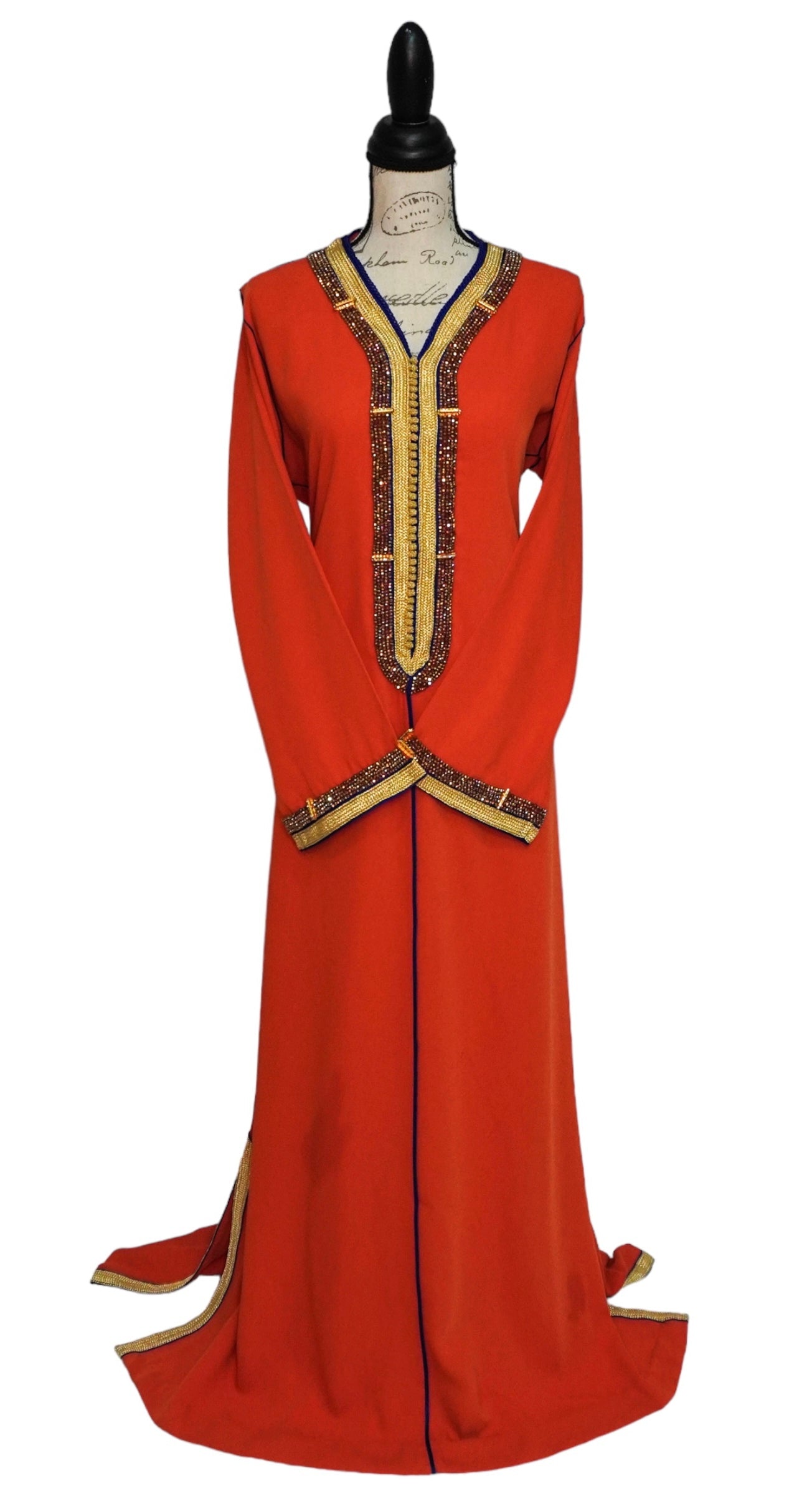 Orange Crepe Caftan