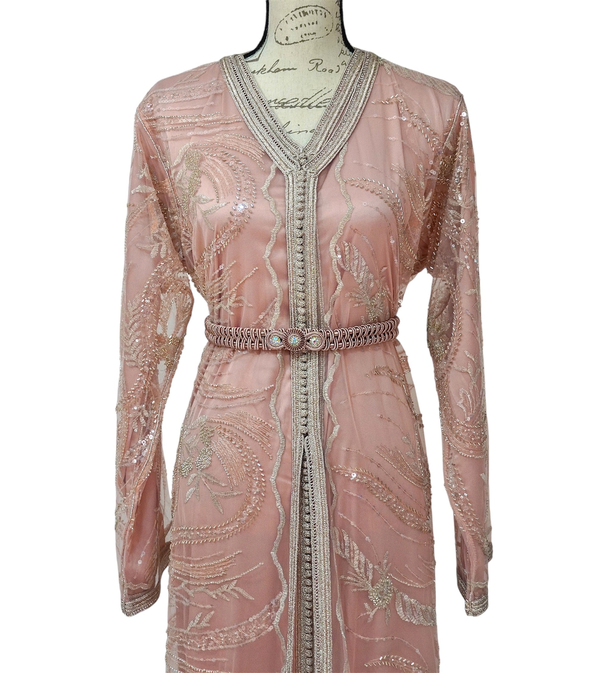 Blush Rose Gold Elegance Caftan