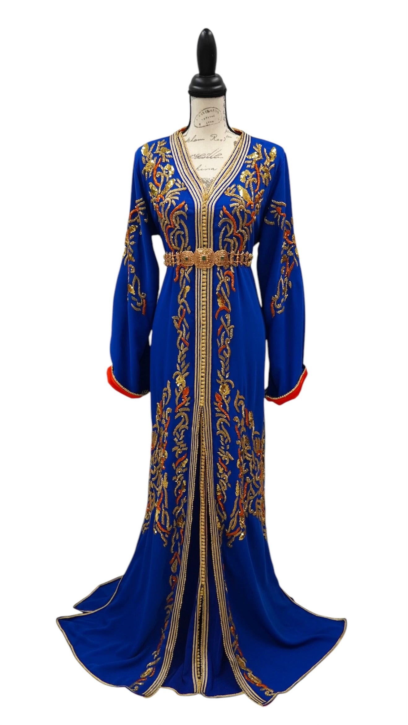 Royal Blue Beaded Caftan