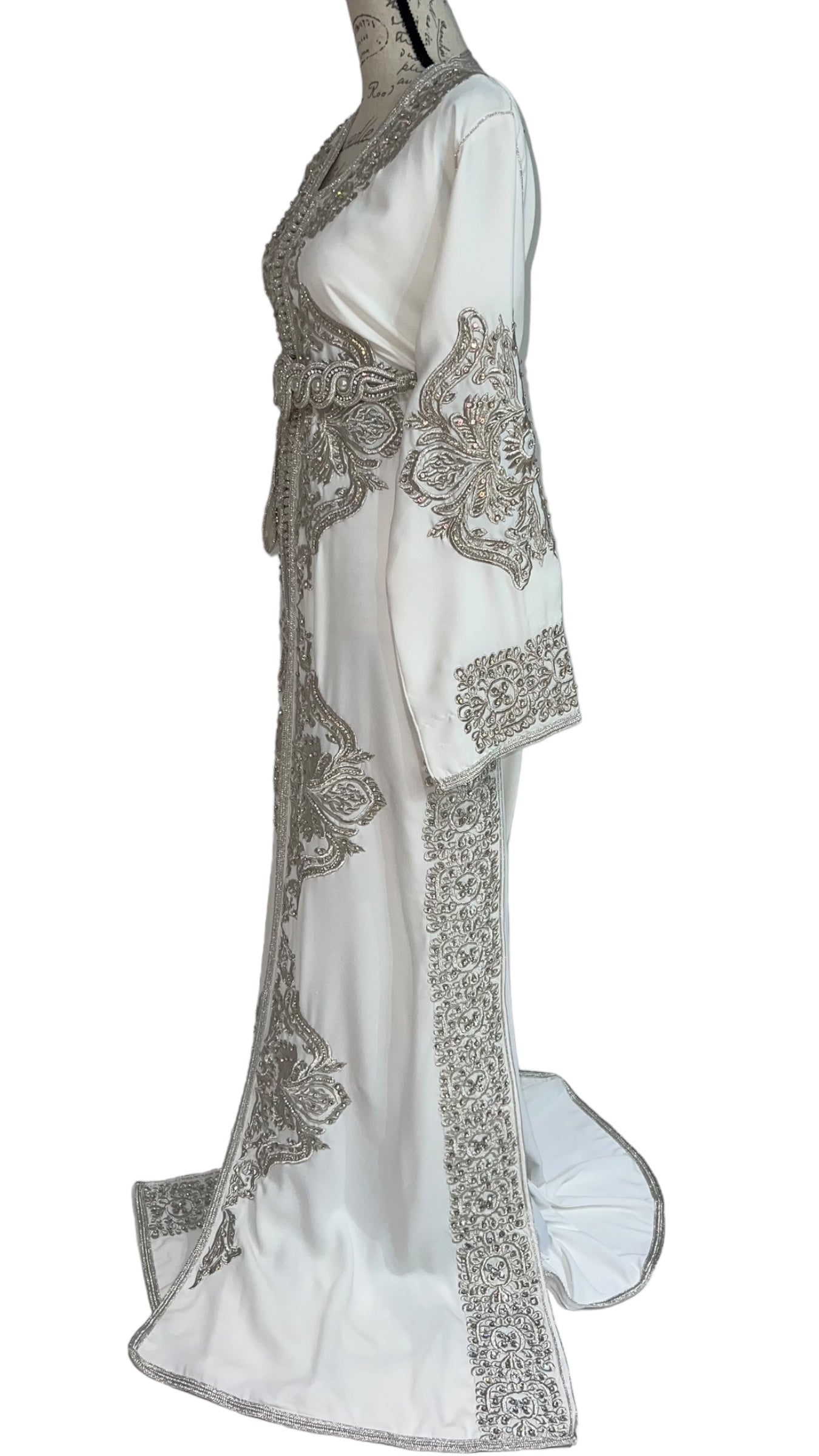 Dazzling Silver Bridal Caftan