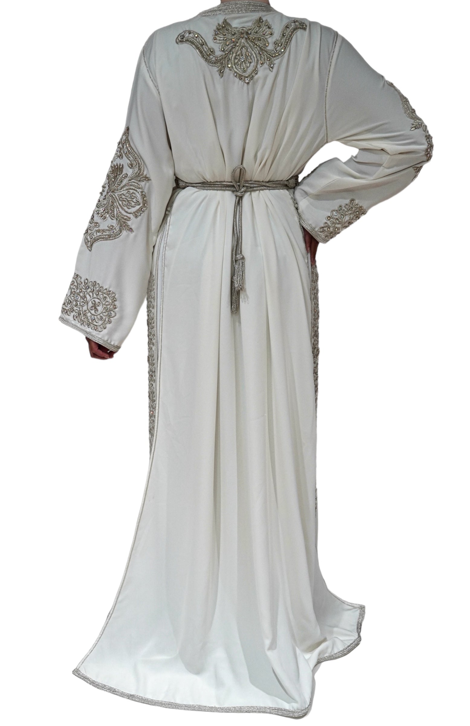 Dazzling Silver Bridal Caftan