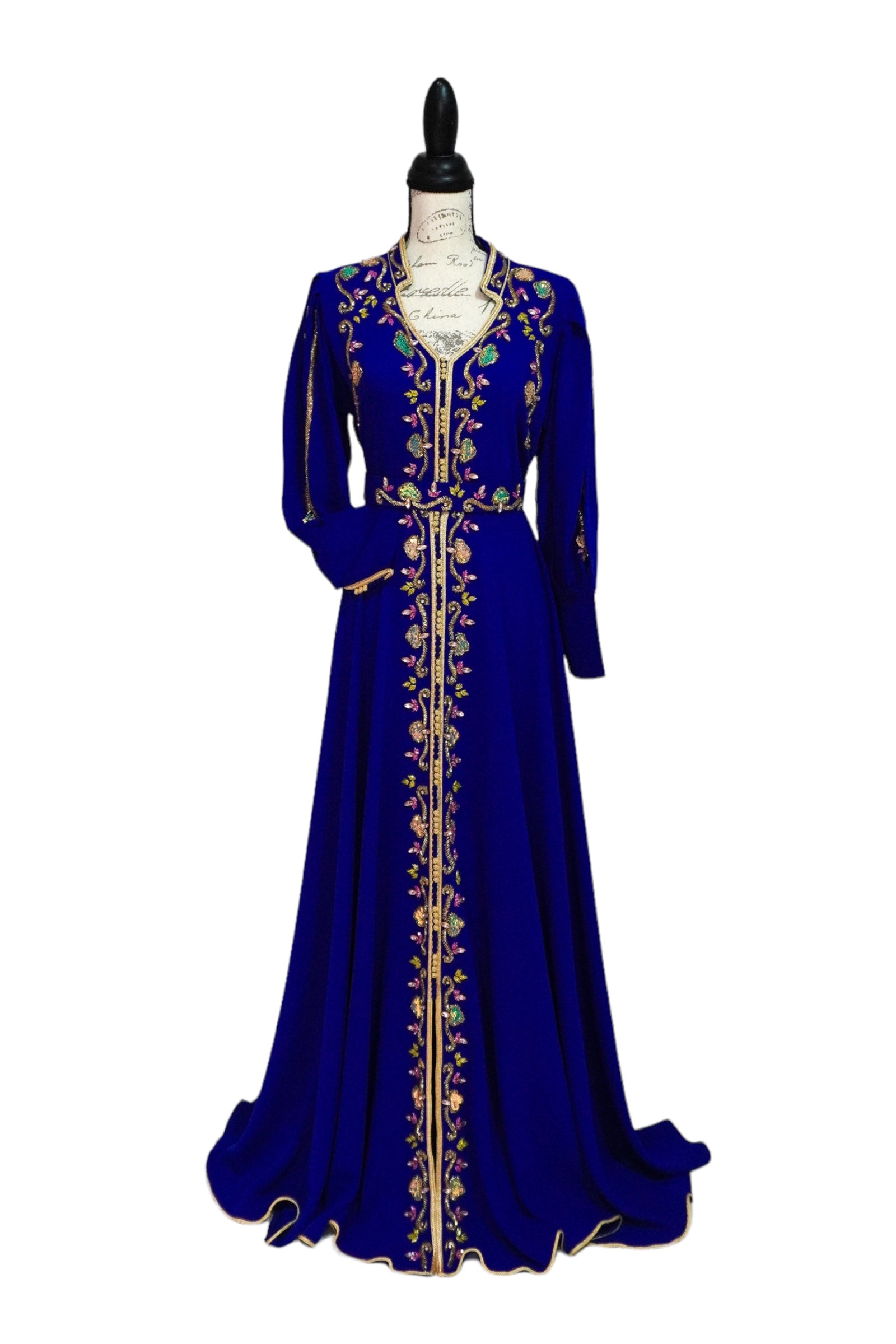 Royal Blue Beaded Caftan