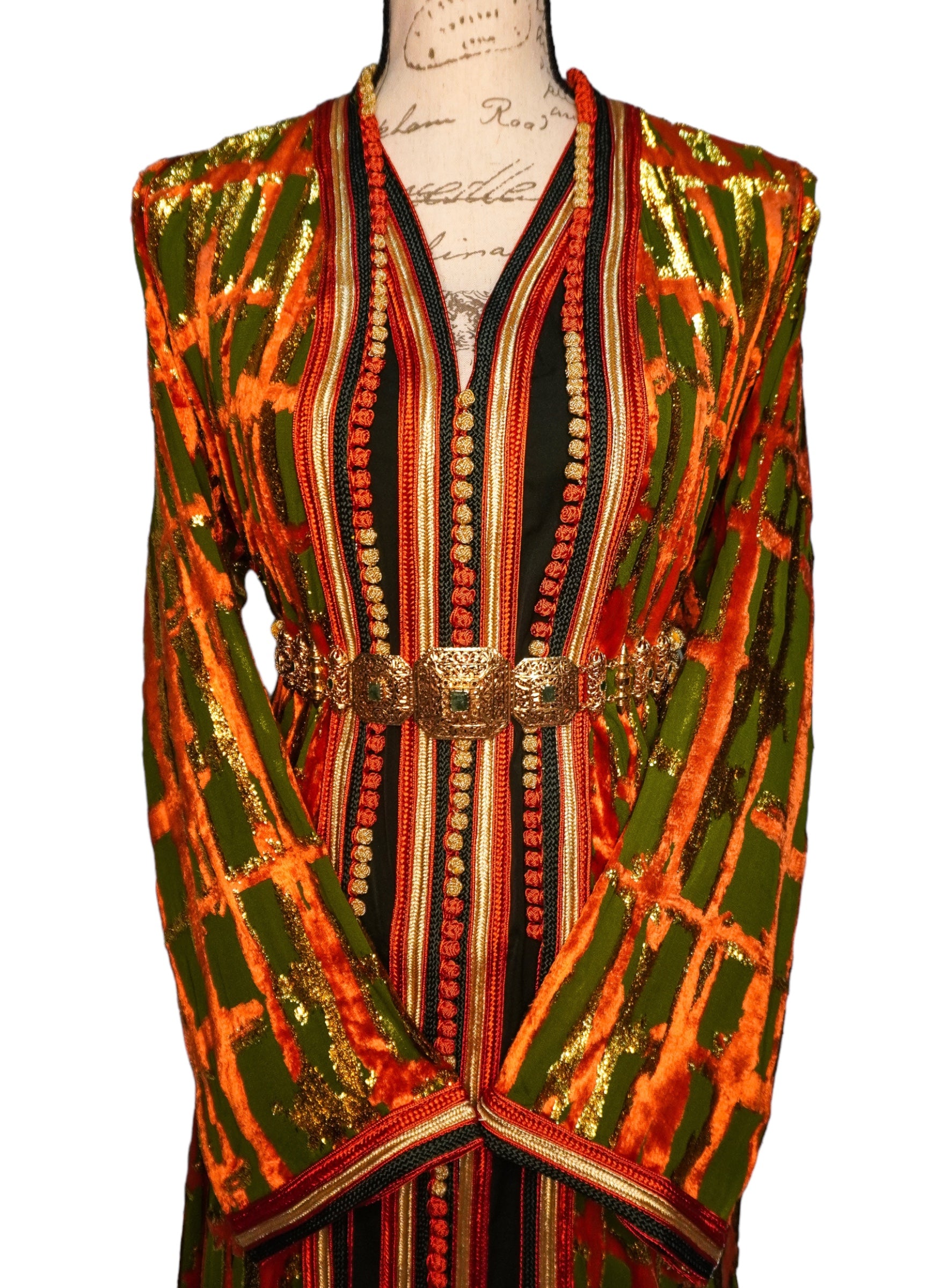 Orange Green Tlija Caftan