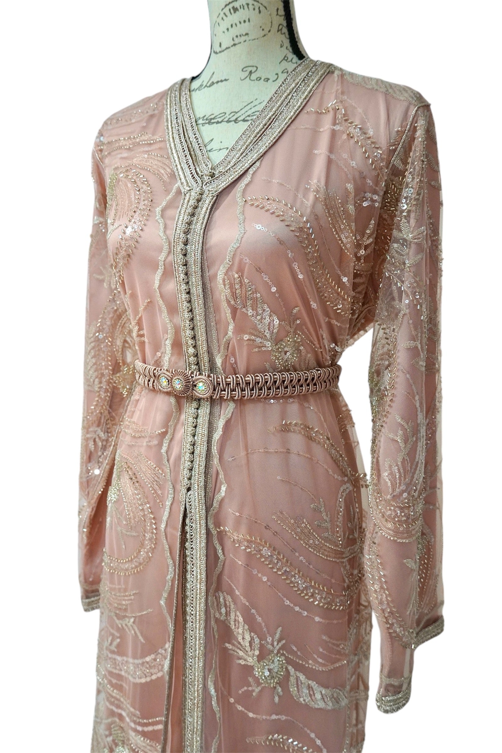 Blush Rose Gold Elegance Caftan