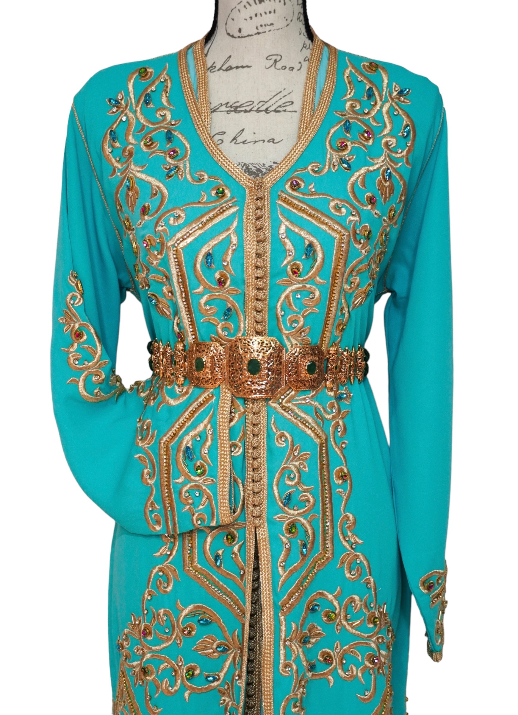 Turquoise Grace Maxi Caftan