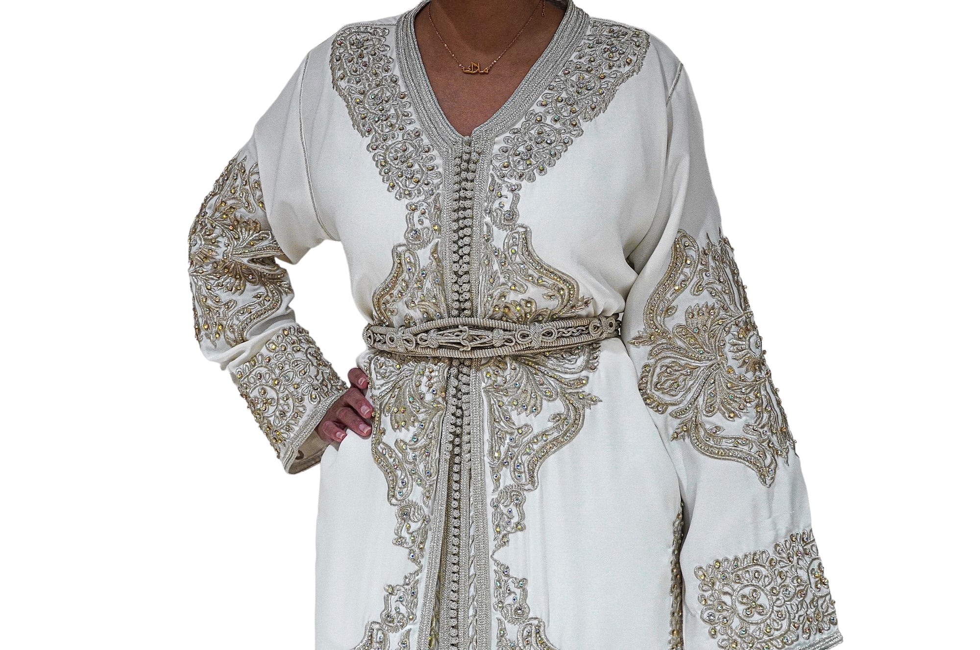 Dazzling Silver Bridal Caftan