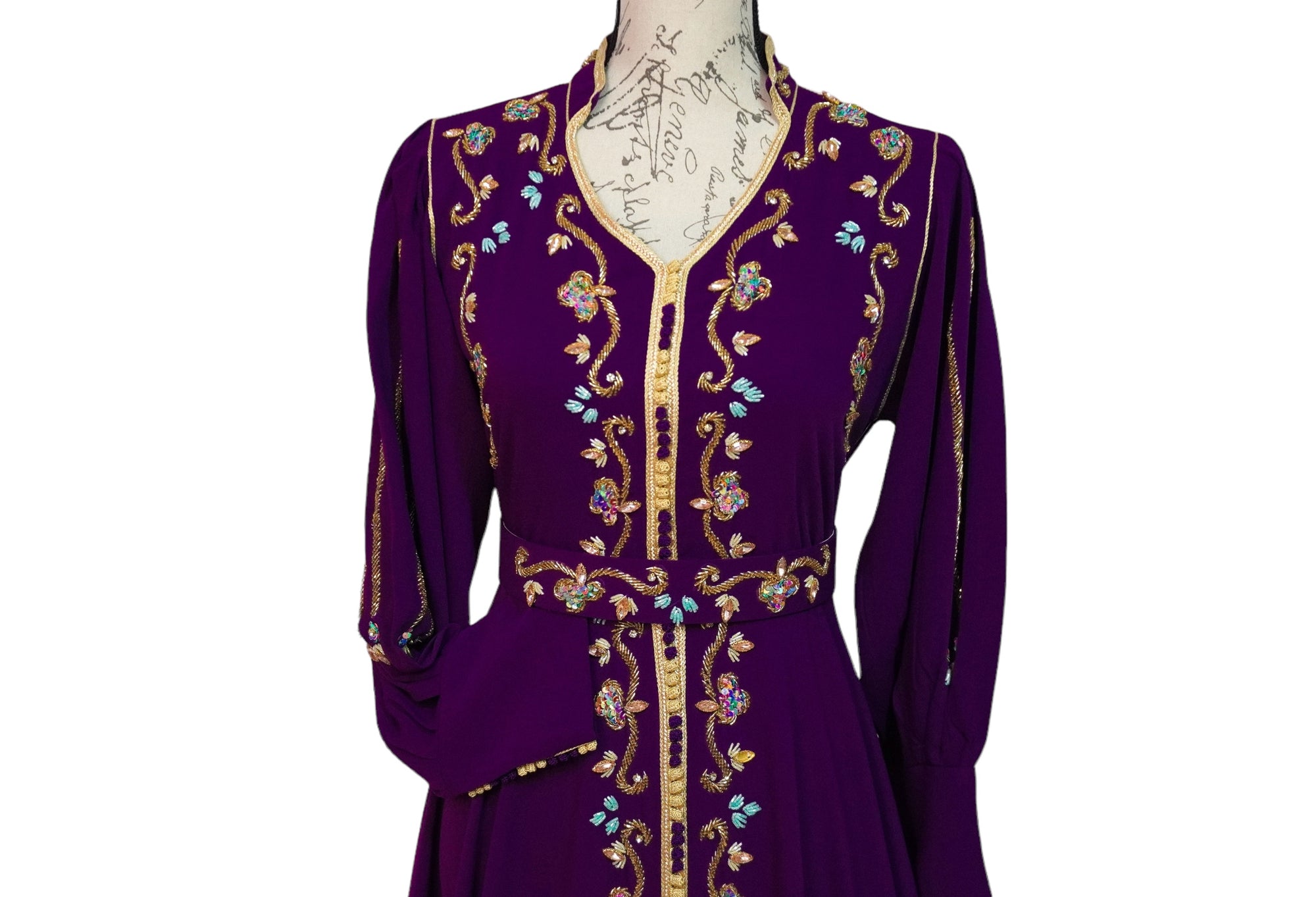 Purple Beaded Caftan