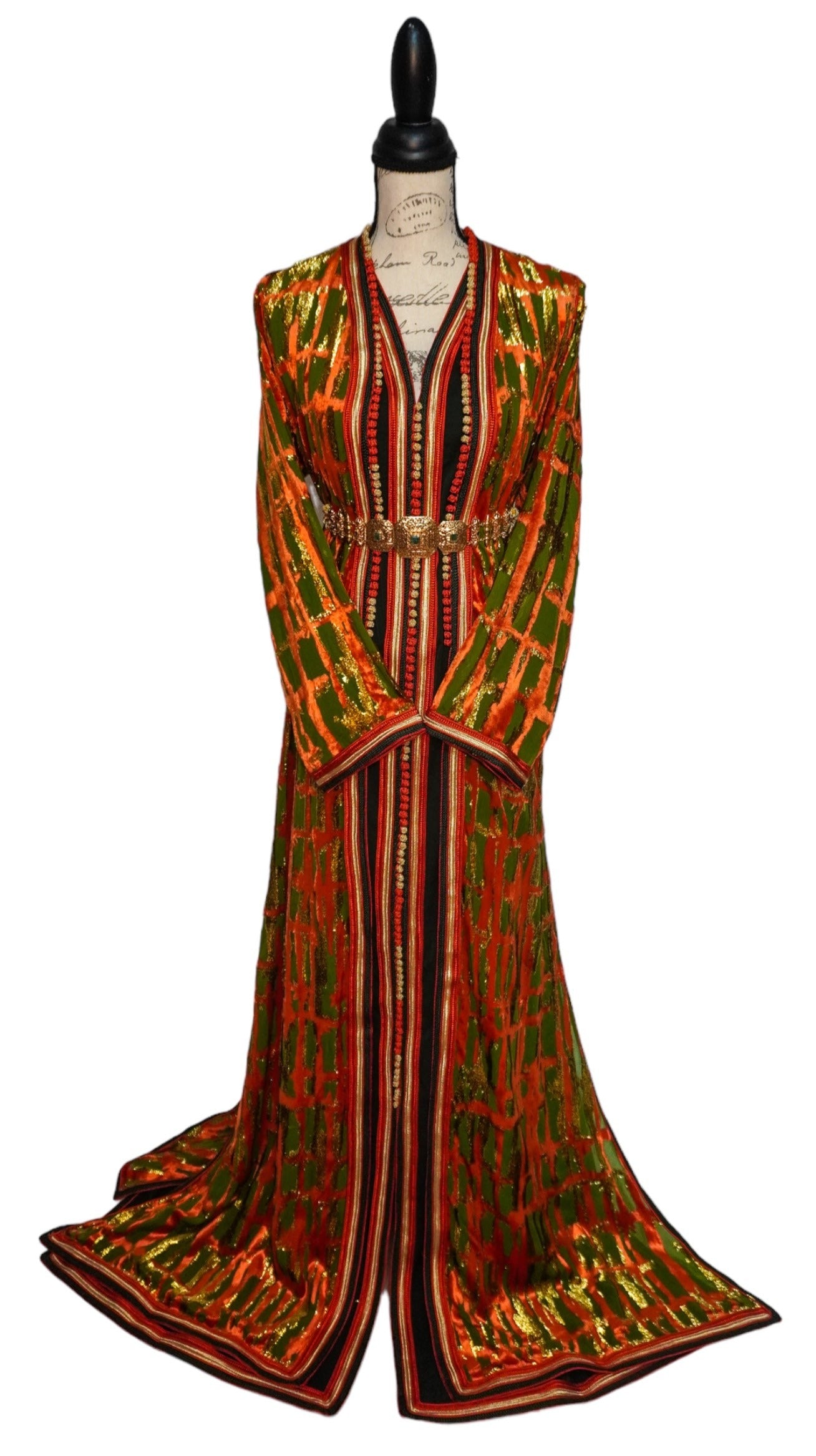 Orange Green Tlija Caftan